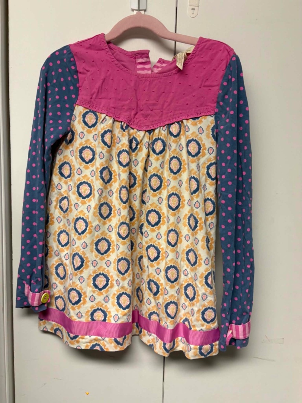 Matilda Jane colorful mixed-print long-sleeve tunic and leggings size 8